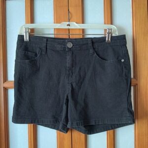Women's Jrs Y2K Black Cotton Low-Mid Rise Shorts By Red Blue Denim Sz 7/28